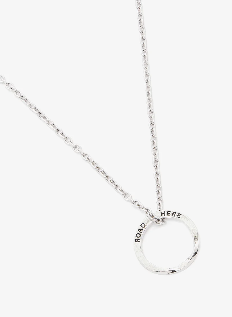 سفنتي فايف Stainless Steel Ring Pendant Necklace